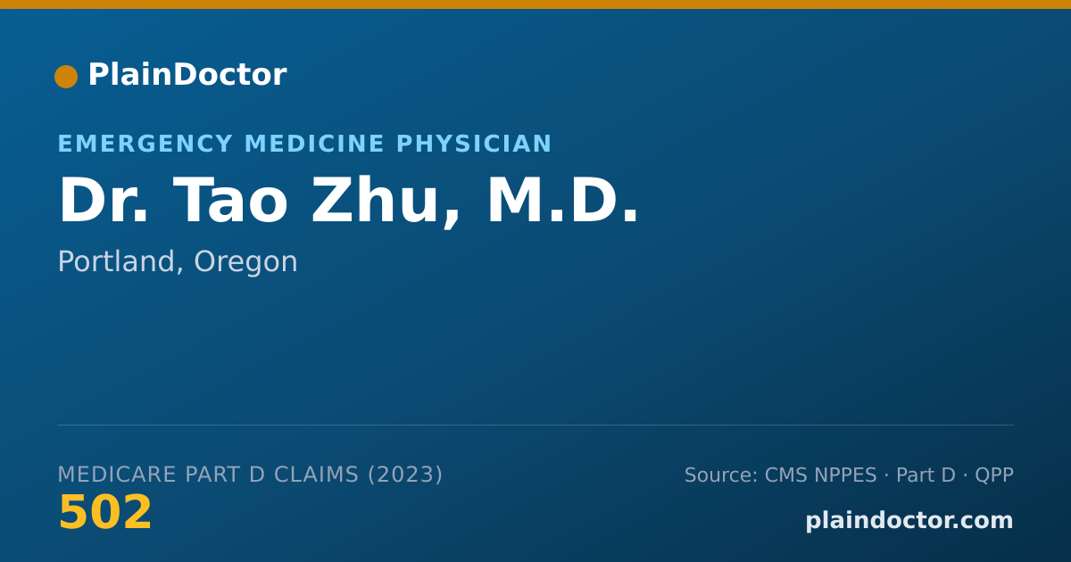 Shareable card for Tao Zhu, M.D. - Emergency Medicine Physician, Portland, OR