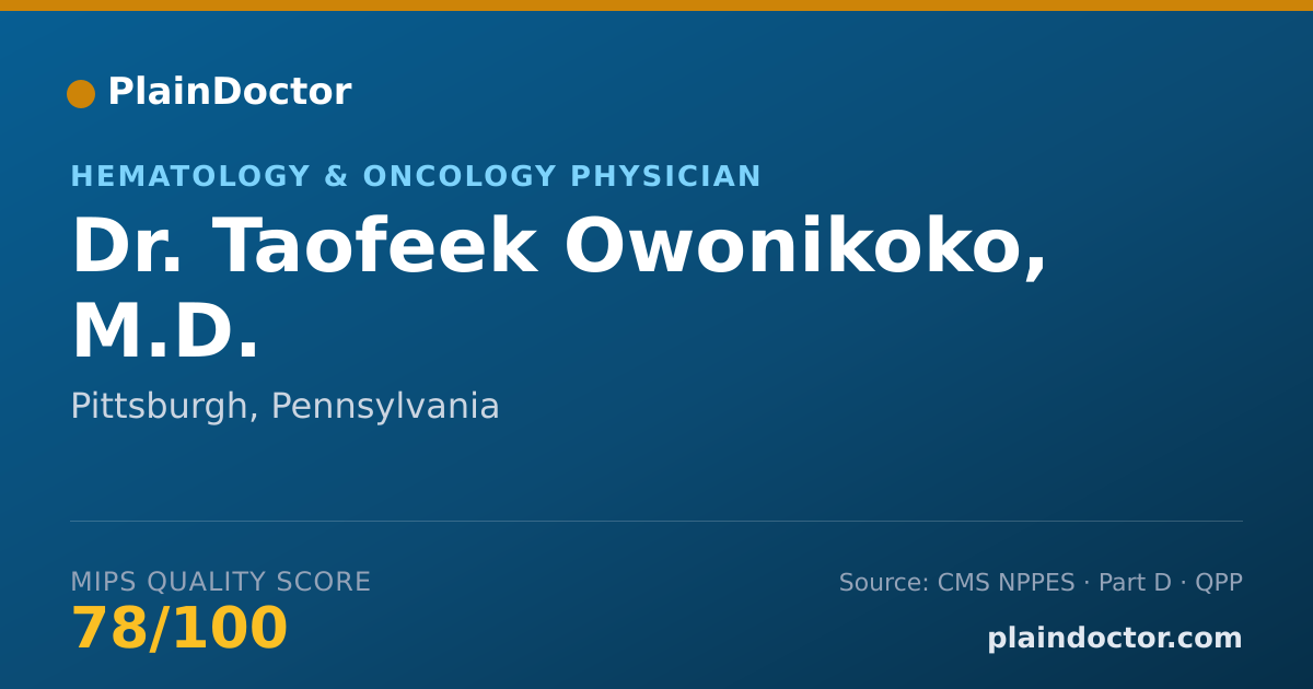 Shareable card for Taofeek Owonikoko, M.D. - Hematology & Oncology Physician, Pittsburgh, PA