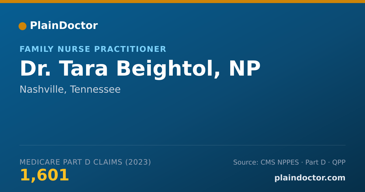 Shareable card for Tara Beightol, NP - Family Nurse Practitioner, Nashville, TN