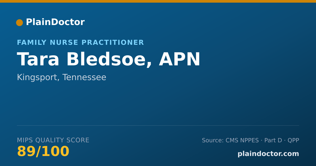 Shareable card for Tara Bledsoe, APN - Family Nurse Practitioner, Kingsport, TN