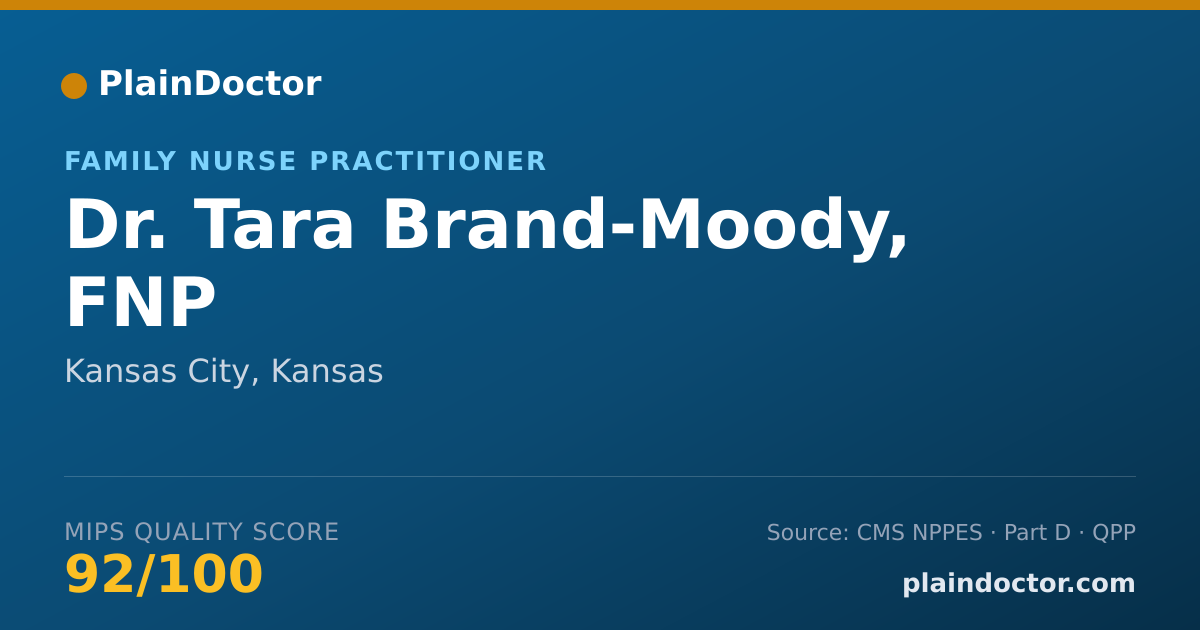 Shareable card for Tara Brand-Moody, FNP - Family Nurse Practitioner, Kansas City, KS