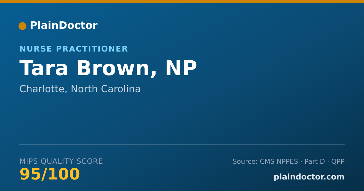 Shareable card for Tara Brown, NP - Nurse Practitioner, Charlotte, NC