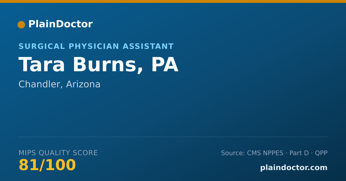 Shareable card for Tara Burns, PA - Surgical Physician Assistant, Chandler, AZ