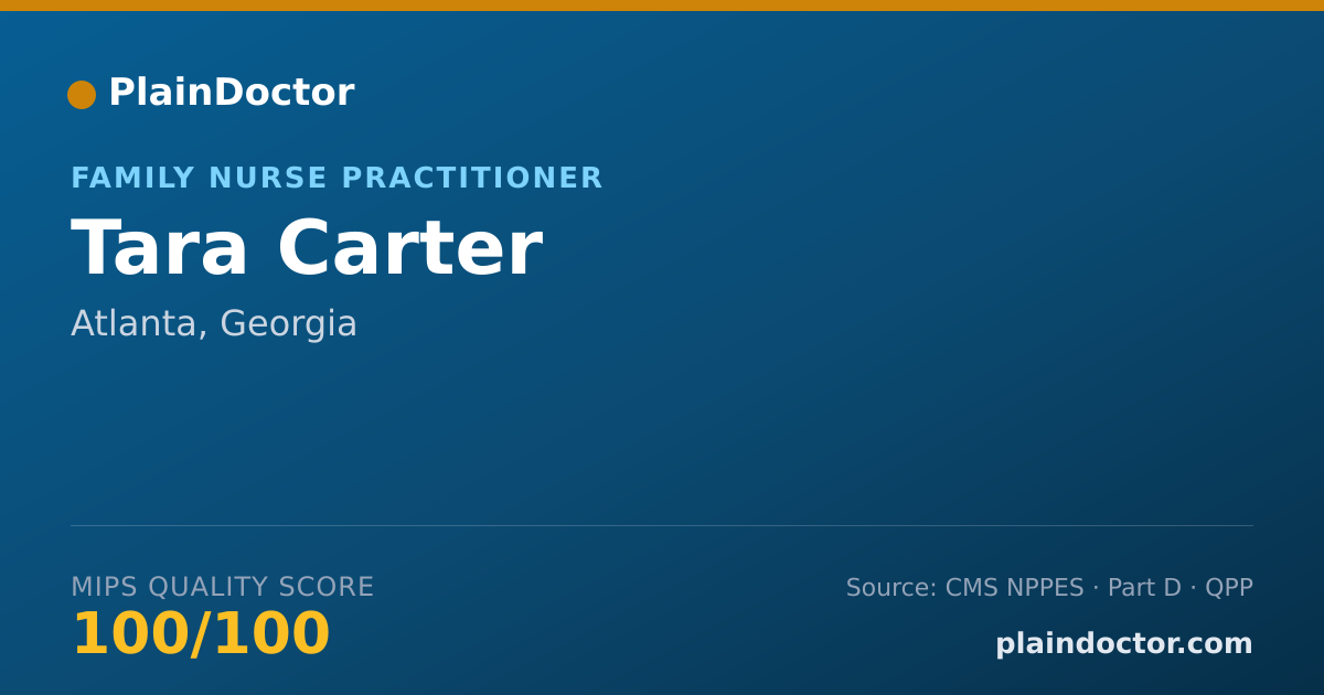 Shareable card for Tara Carter - Family Nurse Practitioner, Atlanta, GA