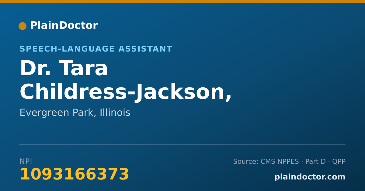Shareable card for Tara Childress-Jackson, SLPA - Speech-Language Assistant, Evergreen Park, IL