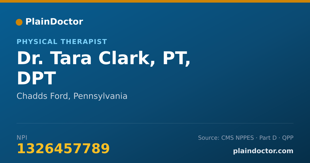 Shareable card for Tara Clark, PT, DPT - Physical Therapist, Chadds Ford, PA