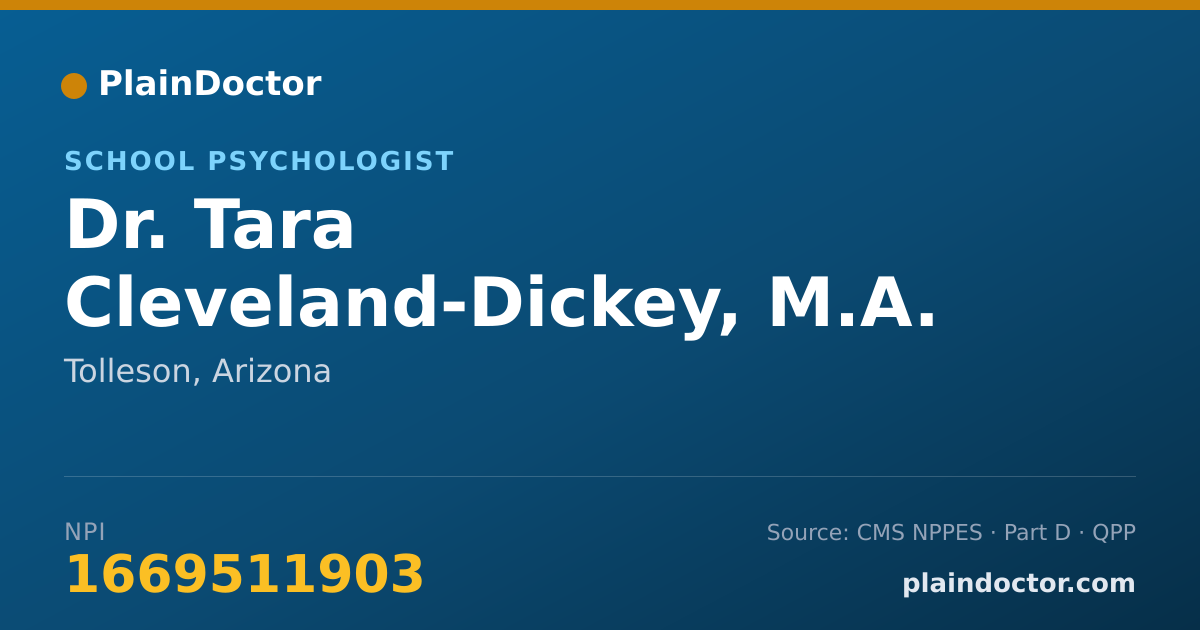 Shareable card for Tara Cleveland-Dickey, M.A. - School Psychologist, Tolleson, AZ