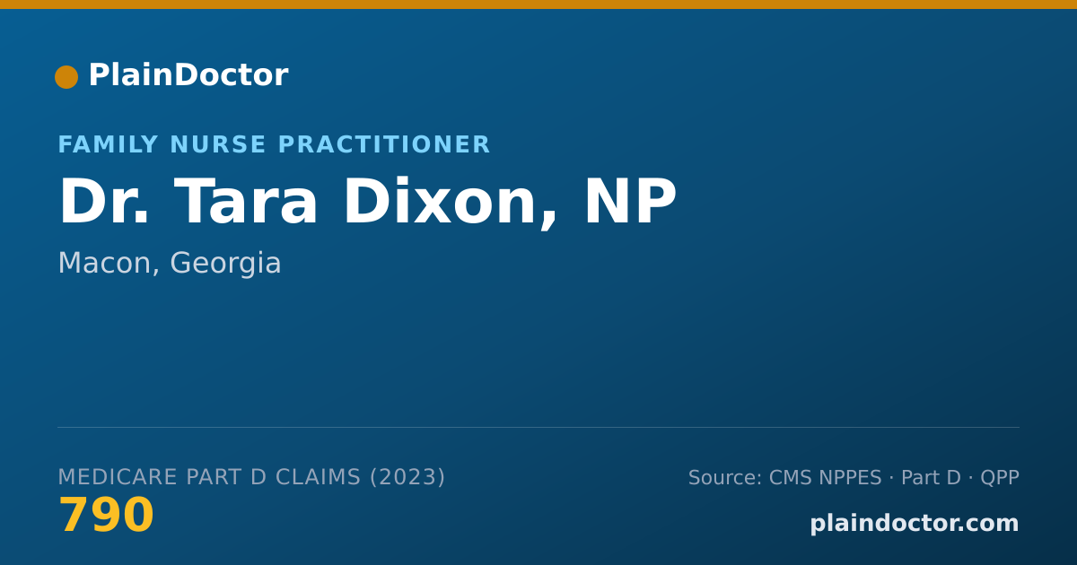 Shareable card for Tara Dixon, NP - Family Nurse Practitioner, Macon, GA