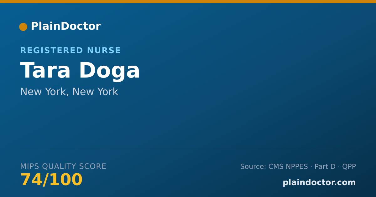 Shareable card for Tara Doga - Registered Nurse, New York, NY