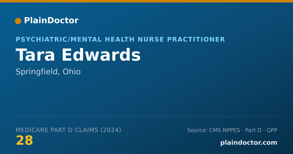 Shareable card for Tara Edwards - Psychiatric/Mental Health Registered Nurse, Springfield, OH