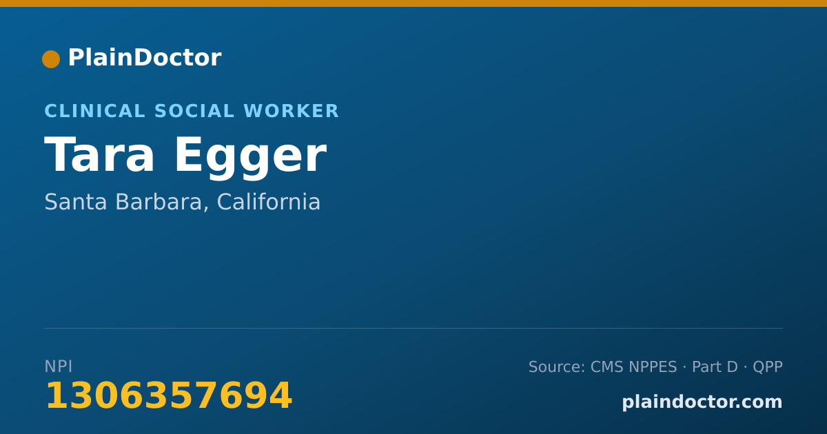 Shareable card for Tara Egger - Clinical Social Worker, Santa Barbara, CA