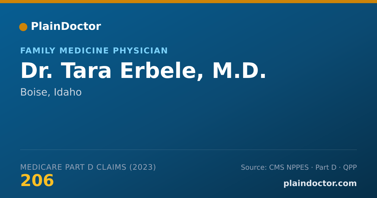 Shareable card for Tara Erbele, M.D. - Family Medicine Physician, Boise, ID