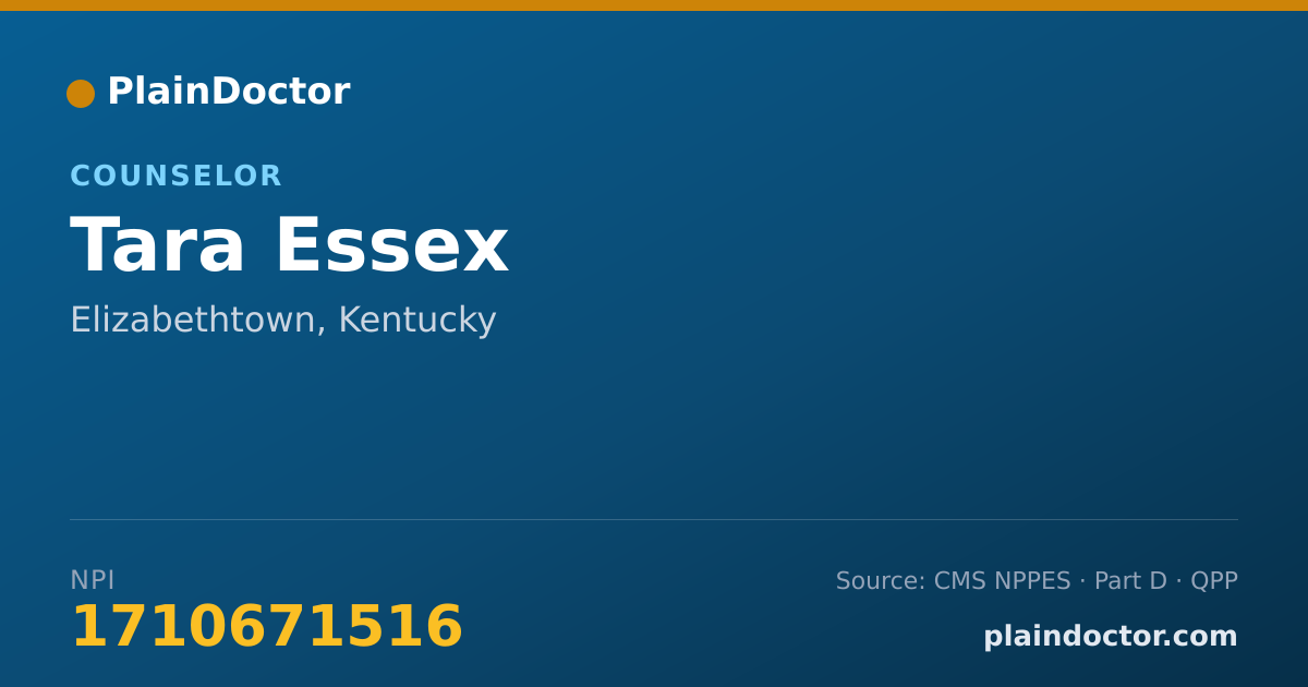Shareable card for Tara Essex - Counselor, Elizabethtown, KY