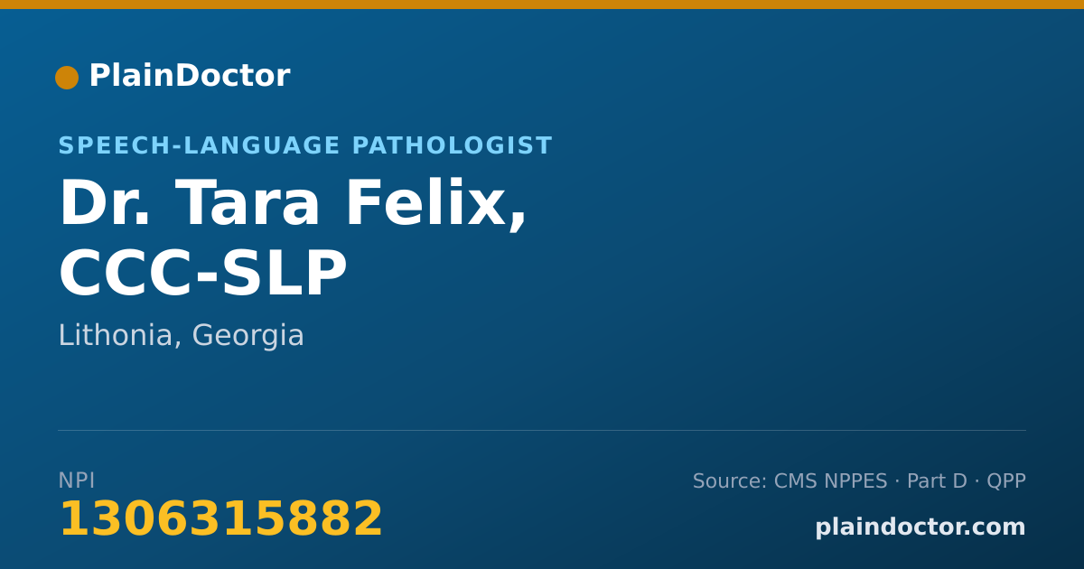 Shareable card for Tara Felix, CCC-SLP - Speech-Language Pathologist, Lithonia, GA