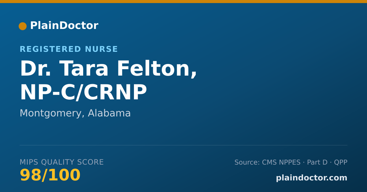 Shareable card for Tara Felton, NP-C/CRNP - Registered Nurse, Montgomery, AL