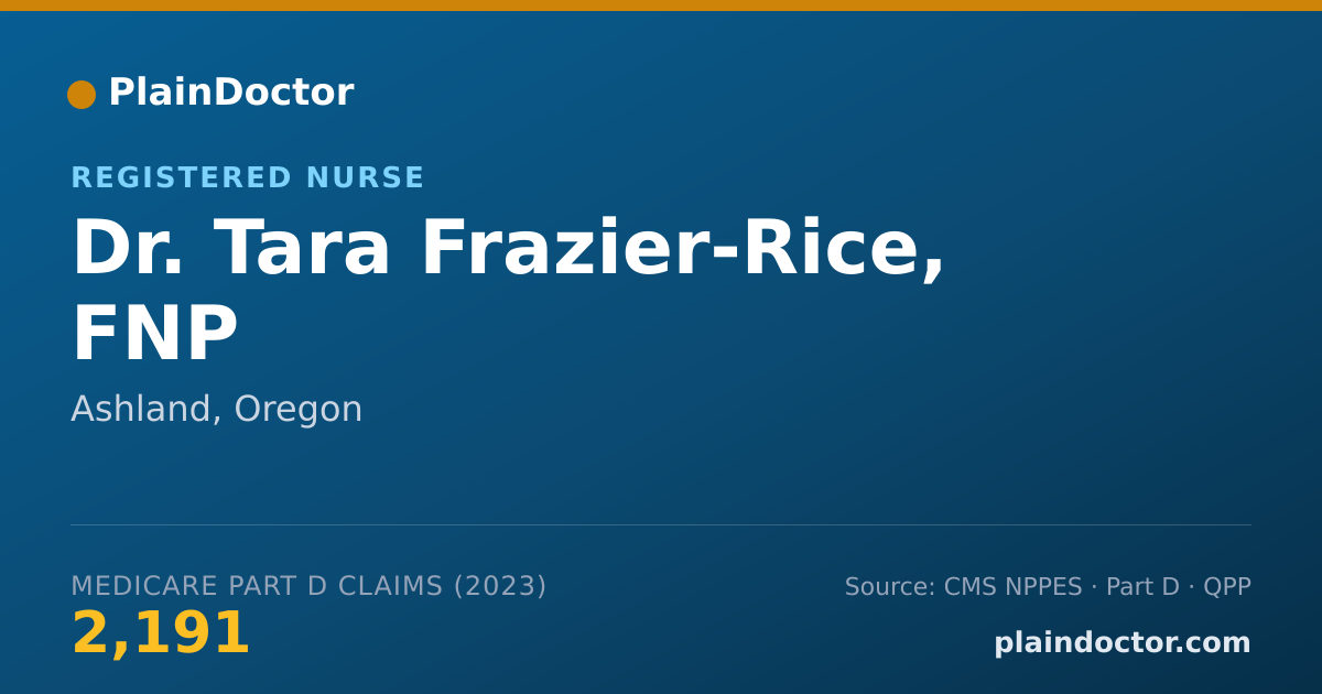 Shareable card for Tara Frazier-Rice, FNP - Registered Nurse, Ashland, OR