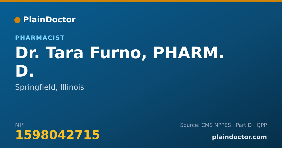 Shareable card for Tara Furno, PHARM. D. - Pharmacist, Springfield, IL