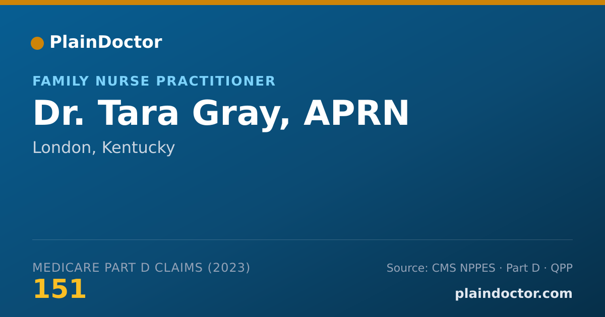 Shareable card for Tara Gray, APRN - Family Nurse Practitioner, London, KY