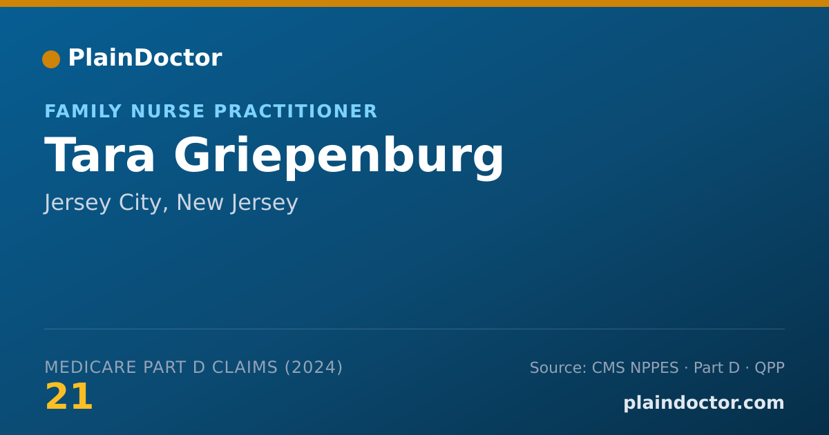 Shareable card for Tara Griepenburg - Family Nurse Practitioner, Jersey City, NJ