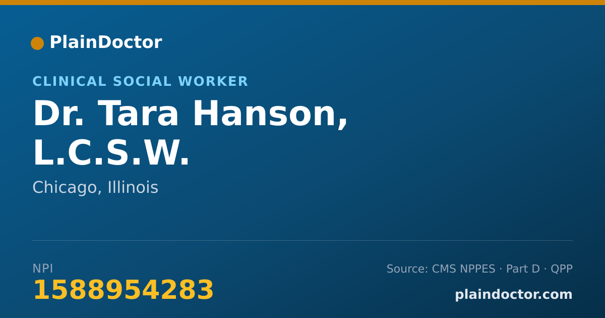 Shareable card for Tara Hanson, L.C.S.W. - Clinical Social Worker, Chicago, IL