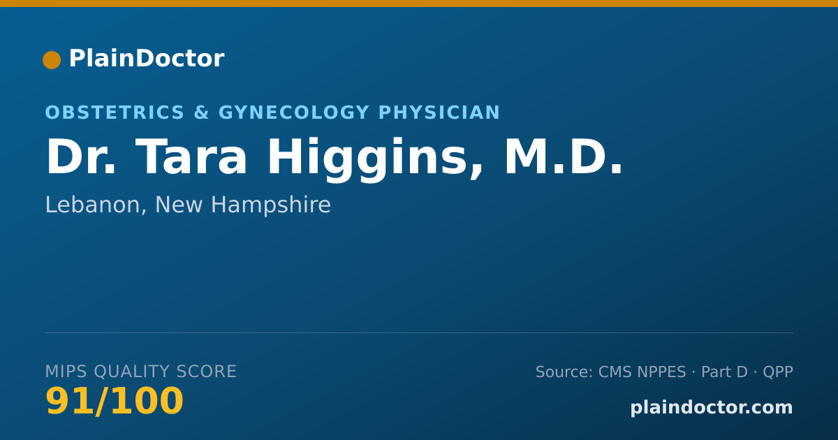 Shareable card for Tara Higgins, M.D. - Obstetrics & Gynecology Physician, Lebanon, NH