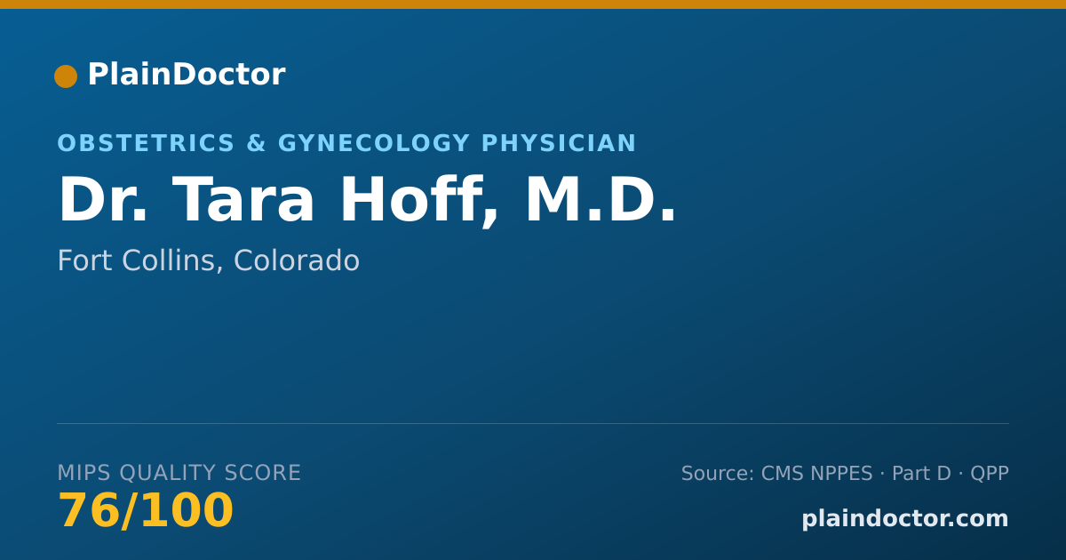 Shareable card for Tara Hoff, M.D. - Obstetrics & Gynecology Physician, Fort Collins, CO