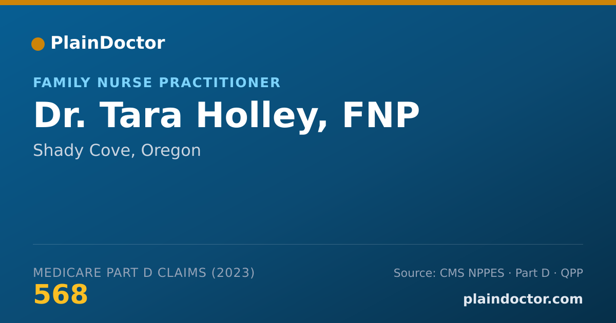 Shareable card for Tara Holley, FNP - Family Nurse Practitioner, Shady Cove, OR