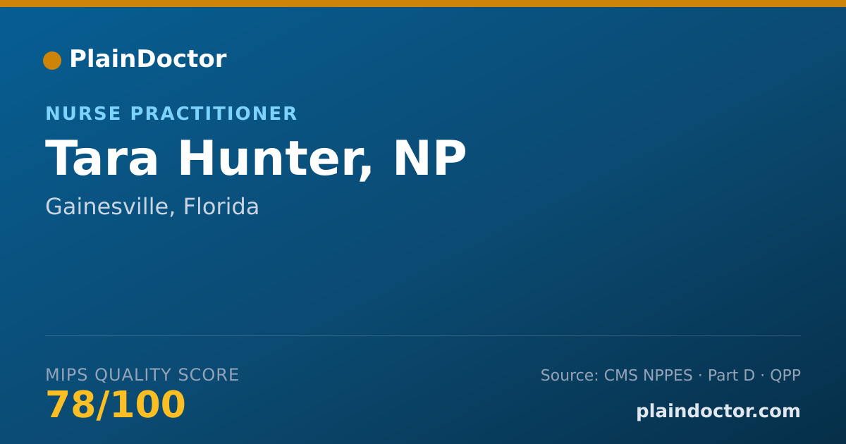 Shareable card for Tara Hunter, NP - Nurse Practitioner, Gainesville, FL