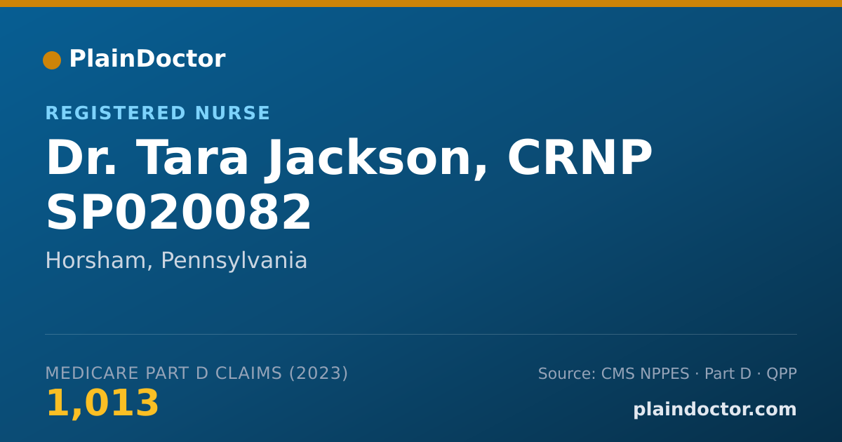 Shareable card for Tara Jackson, CRNP  SP020082 - Registered Nurse, Horsham, PA