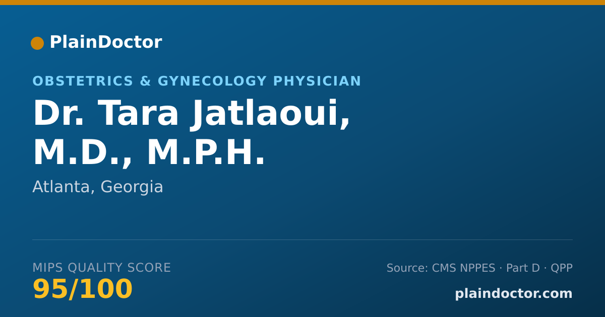 Shareable card for Tara Jatlaoui, M.D., M.P.H. - Obstetrics & Gynecology Physician, Atlanta, GA