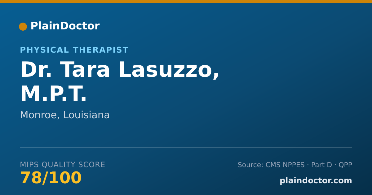Shareable card for Tara Lasuzzo, M.P.T. - Physical Therapist, Monroe, LA