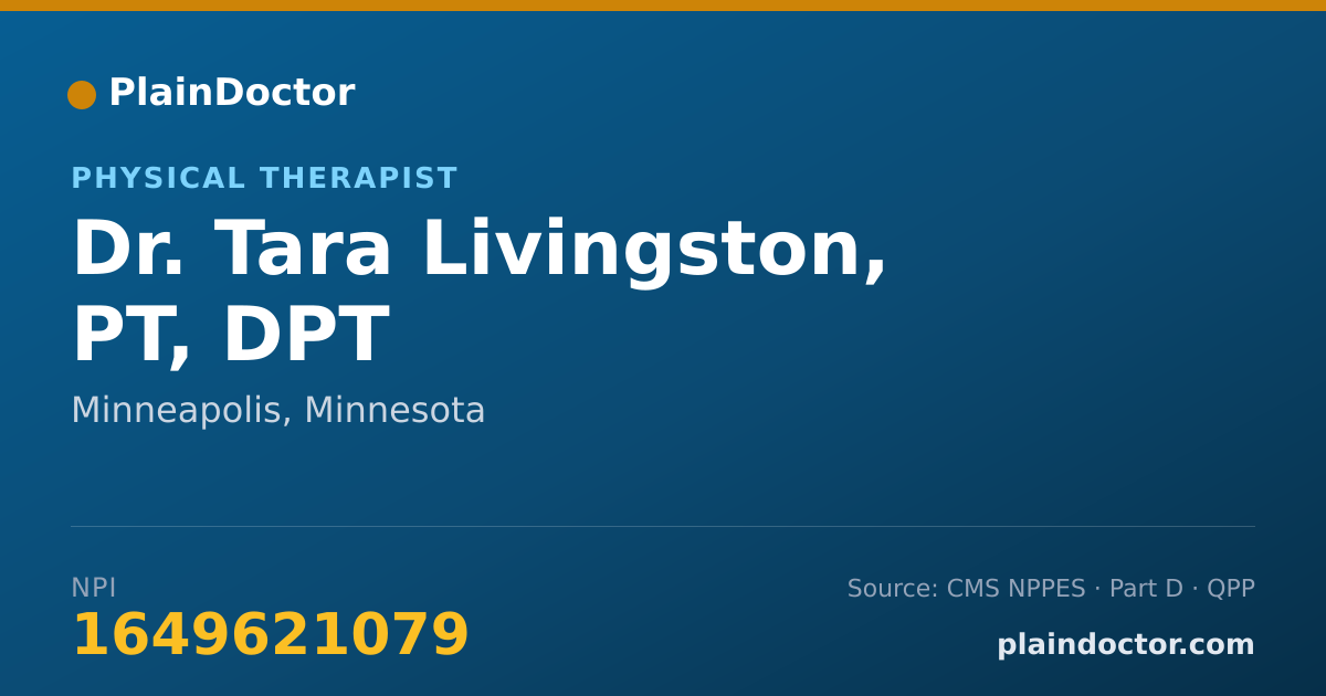 Shareable card for Tara Livingston, PT, DPT - Physical Therapist, Minneapolis, MN