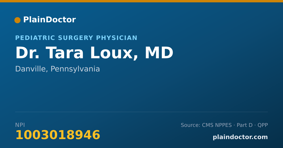Shareable card for Tara Loux, MD - Surgery Physician, Danville, PA