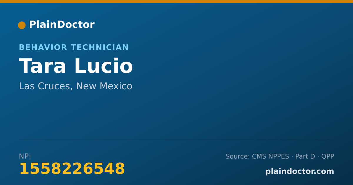 Shareable card for Tara Lucio - Behavior Technician, Las Cruces, NM