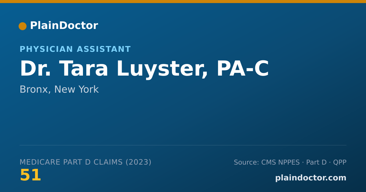 Shareable card for Tara Luyster, PA-C - Physician Assistant, Bronx, NY