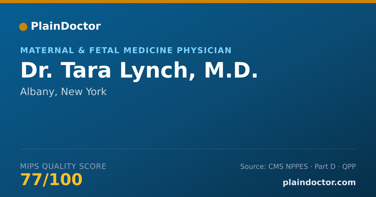 Shareable card for Tara Lynch, M.D. - Maternal & Fetal Medicine Physician, Albany, NY