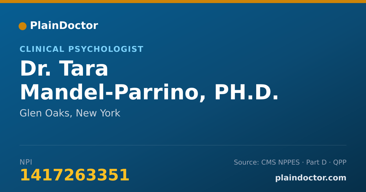 Shareable card for Tara Mandel-Parrino, PH.D. - Clinical Psychologist, Glen Oaks, NY