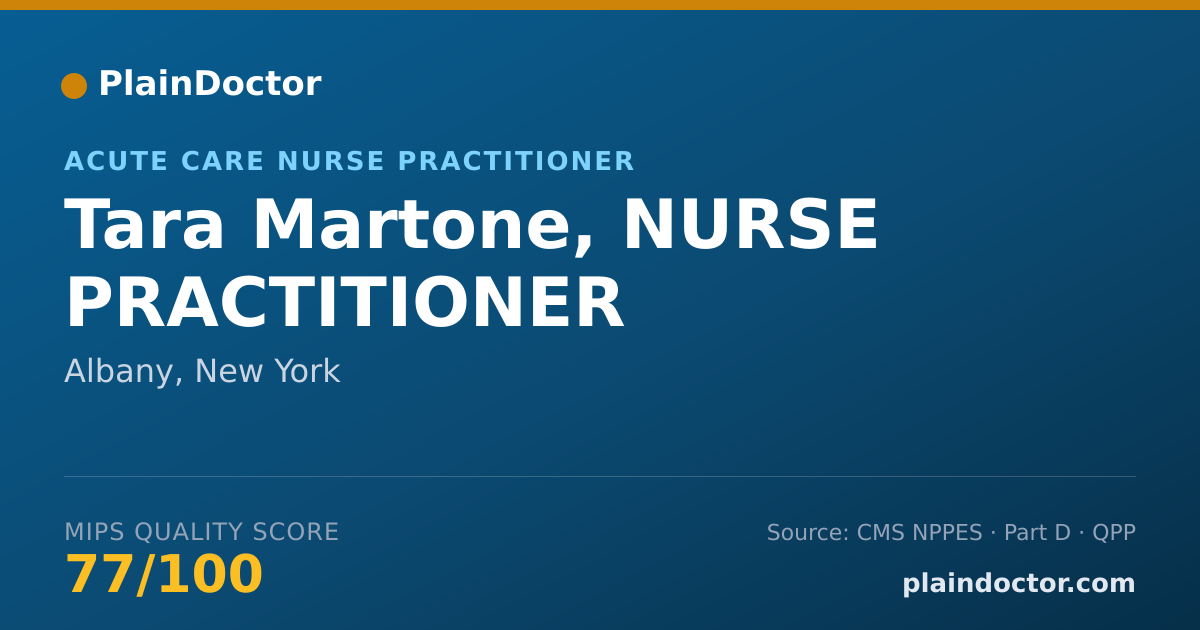Shareable card for Tara Martone, NURSE PRACTITIONER - Acute Care Nurse Practitioner, Albany, NY
