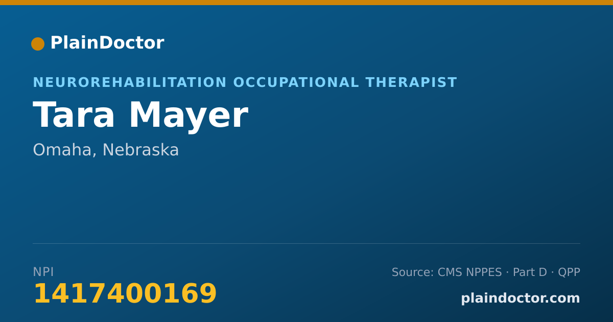 Shareable card for Tara Mayer - Neurorehabilitation Occupational Therapist, Omaha, NE
