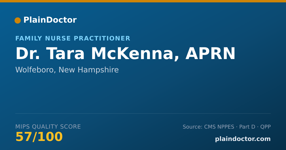 Shareable card for Tara McKenna, APRN - Family Nurse Practitioner, Wolfeboro, NH
