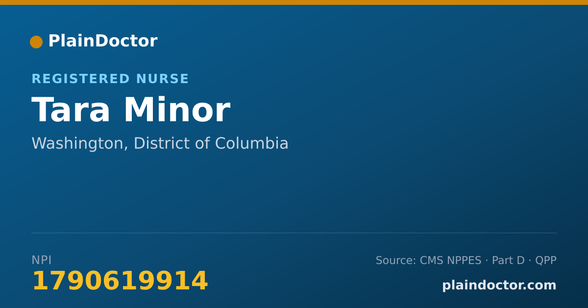 Shareable card for Tara Minor - Registered Nurse, Washington, DC