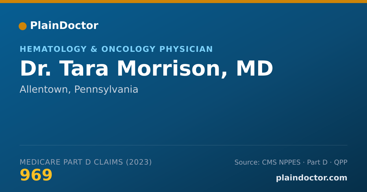 Shareable card for Tara Morrison, MD - Hematology & Oncology Physician, Allentown, PA