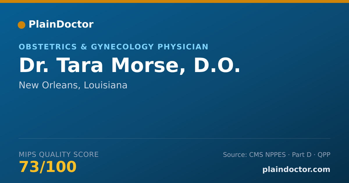 Shareable card for Tara Morse, D.O. - Obstetrics & Gynecology Physician, New Orleans, LA