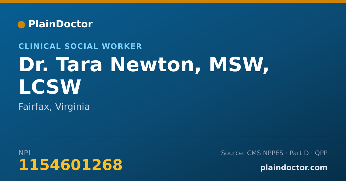 Shareable card for Tara Newton, MSW, LCSW - Clinical Social Worker, Fairfax, VA