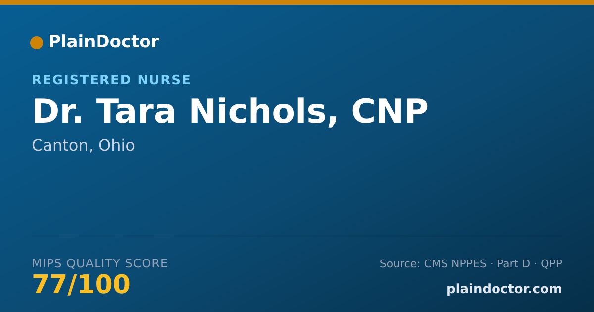 Shareable card for Tara Nichols, CNP - Registered Nurse, Canton, OH