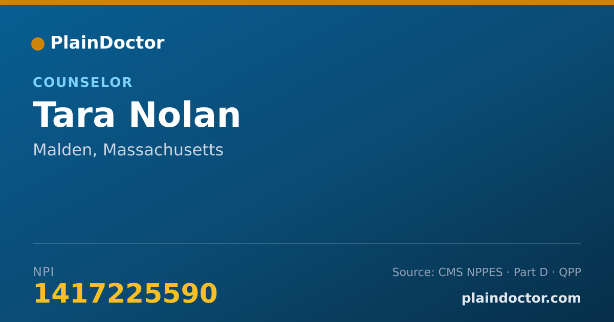 Shareable card for Tara Nolan - Counselor, Malden, MA