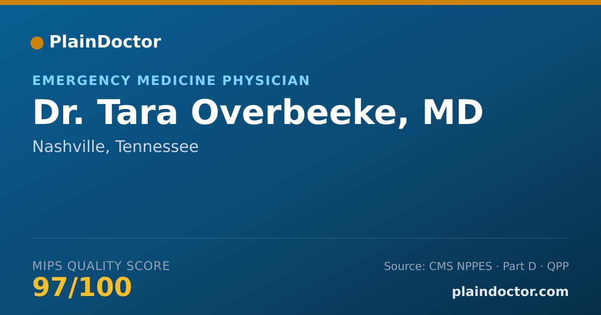 Shareable card for Tara Overbeeke, MD - Emergency Medicine Physician, Nashville, TN