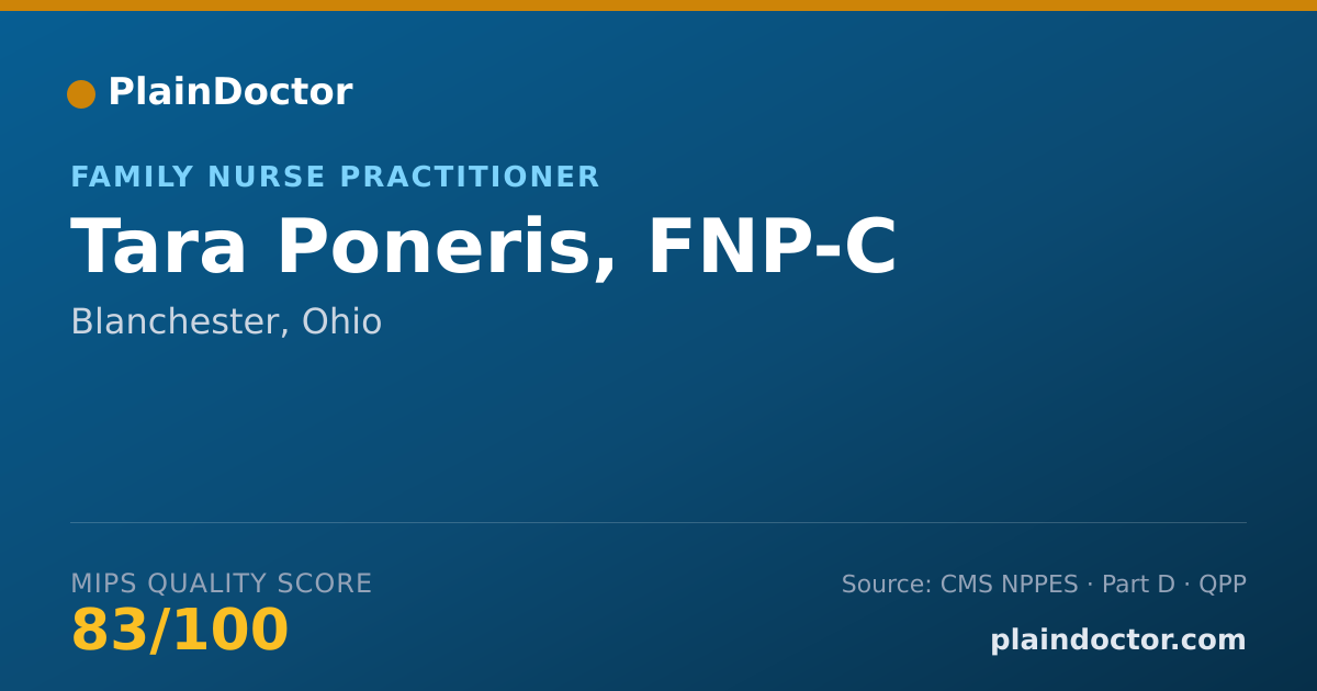 Shareable card for Tara Poneris, FNP-C - Family Nurse Practitioner, Blanchester, OH
