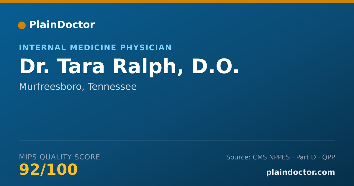 Shareable card for Tara Ralph, D.O. - Internal Medicine Physician, Murfreesboro, TN