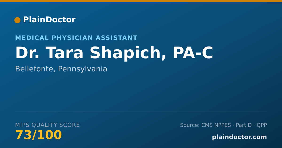Shareable card for Tara Shapich, PA-C - Medical Physician Assistant, Bellefonte, PA